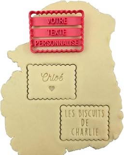 3DKOUPE - Petit beurre cookie cutter - Customisable with text (up to 3 lines) - Choice of colours - Designed and made in France