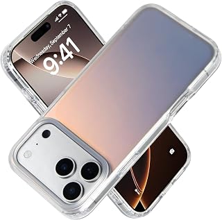 iPhone 17 Pro Max Case Clear Non-Yellowing Gradient Iridescent Shockproof Aesthetic Clear Case for iPhone 17 Pro Max