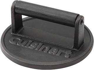 Cuisinart Cast Iron Smashed Burger Press | Heavy Duty Burger Smasher with Heat Resistant Handle | 17cm Grill Press for Burgers, Meat, Sandwiches