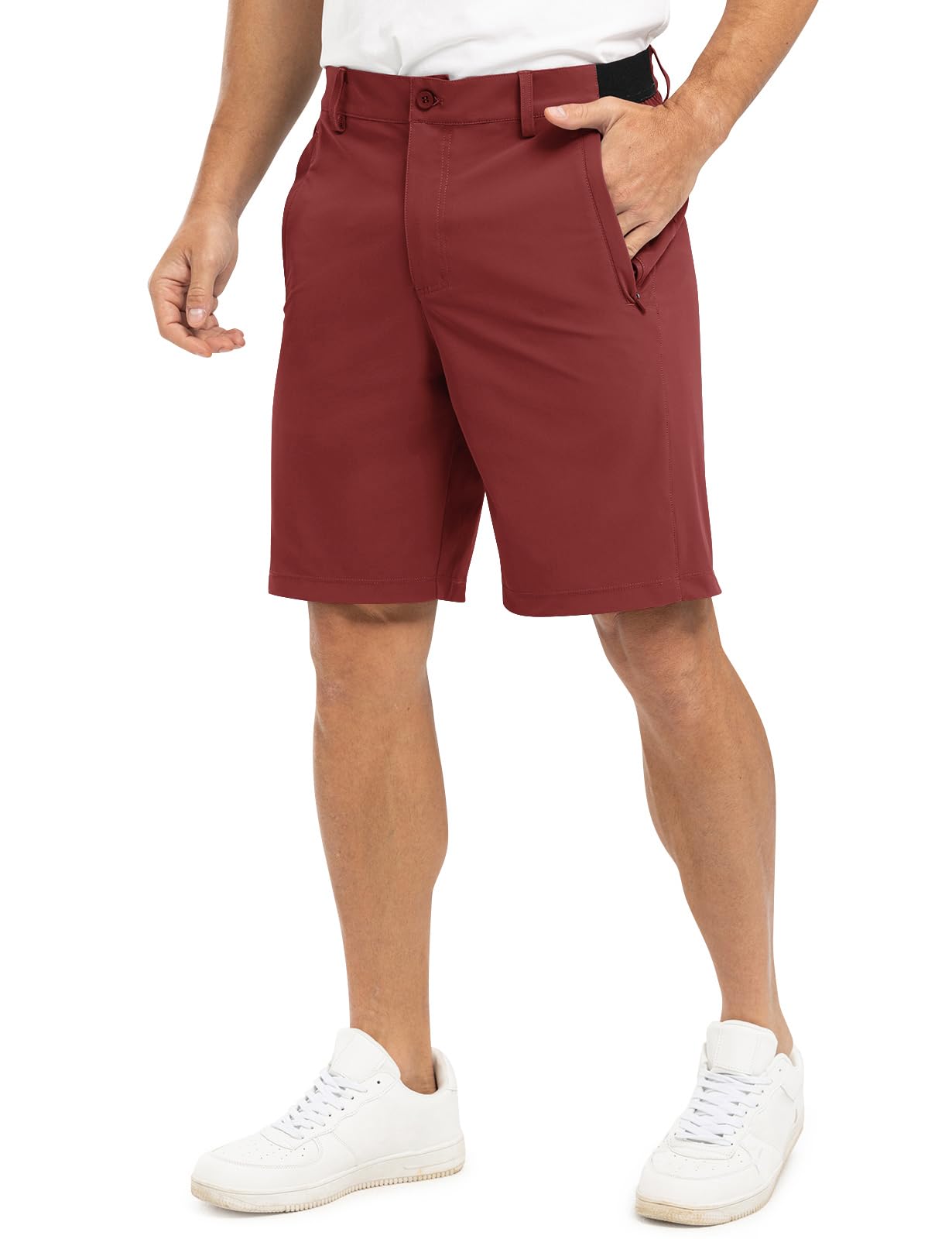 TBMPOY Pantaloncini da lavoro da golf da uomo 9 '' Stretch in vita Dry Fit Escur