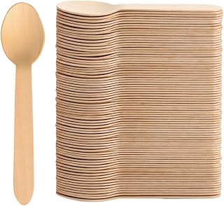 ABENA Wooden Spoons, 16cm, Pack of 100, Disposable Birch Wood Spoons | FSC Certified Cutlery for Desserts, Soups, Ice Cream, Catering, Takeaway, Parties, Picnics, BBQs, Food Trucks & Everyday Use