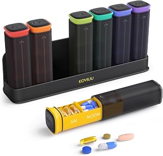 KOVIUU Weekly Pill Organizer 3 Times a Day, Large Pill Box 7 Day, Black