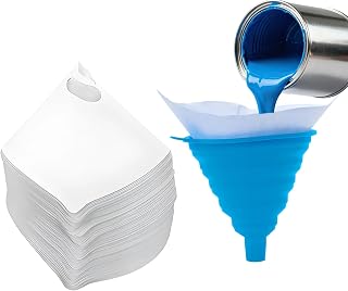 JIUCHAOTONG Paper Paint Filters with Silicone Funnel, 190 Micron Nylon Mesh Cone Strainers, 100 Pcs Resin Filters for Automotive Spray, Art Painting, Cooking Oil and Crafts