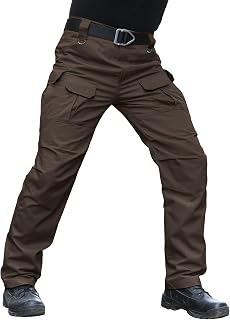 Hiwise Men's Stretch Tactical Pants Water Resistant Ripstop Cargo Pants Outdoor Lightweight EDC Work Hiking Pants