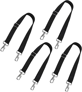 Premium Horse Blanket Sheet Leg Straps Replacement Stretchy Belly Strap with Double Swivel Snaps, Adjustable Length from 24 to 42 Inch(4 Pcs)