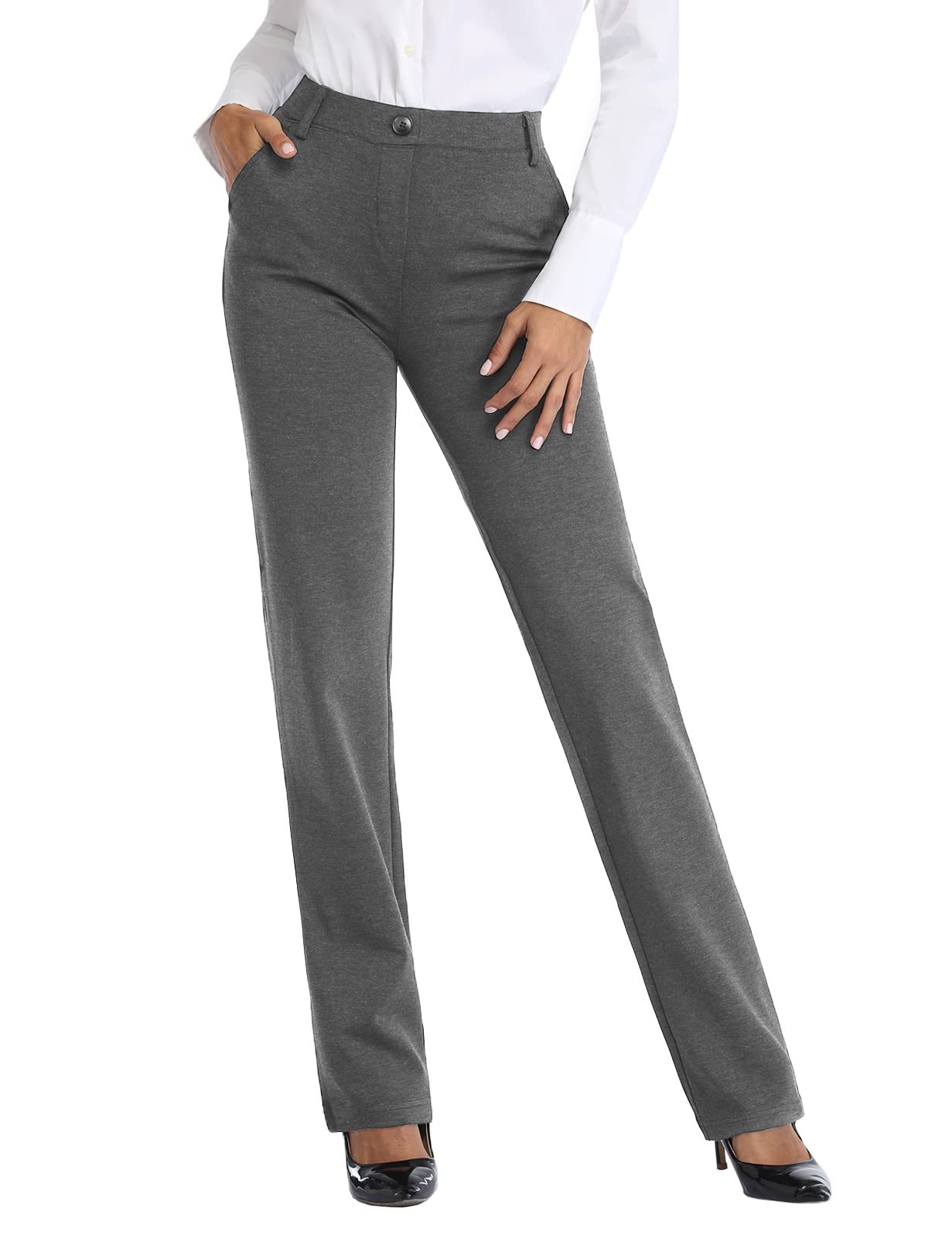 Tapata Women's 28"/30"/32"/34" Stretch Bootcut Pants with Pockets, Tall/Regular/