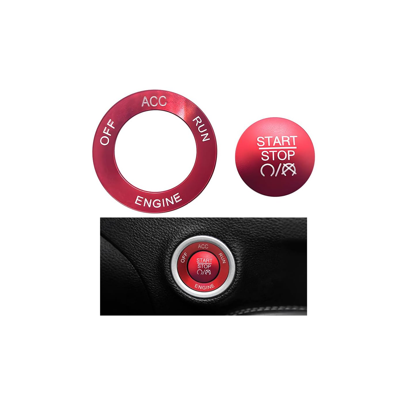 FALVFUN Ignition Cover Compatible with Challenger/Charger/RAM 1500, Red | alumin