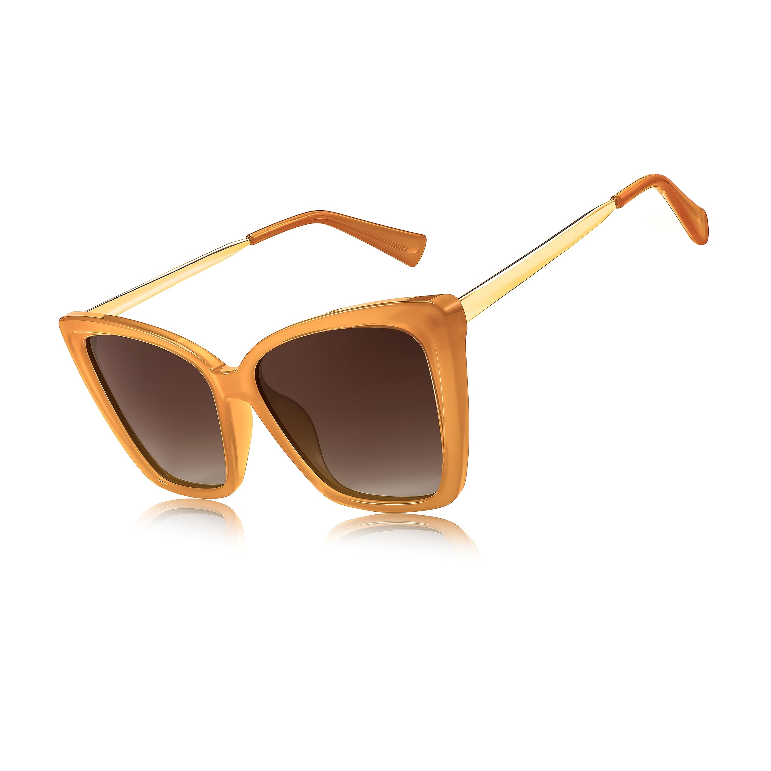 FEISEDY Trendy Polarized Women Sunglasses, Retro Womens Square Cat Eye Sun Glass
