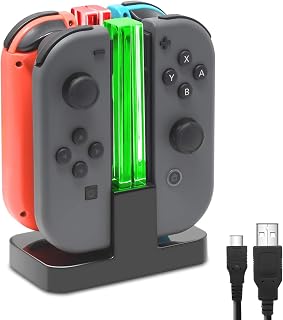 FASTSNAIL Switch Controller Charging Dock for Nintendo Switch for JoyCons | 4-in-1 Fast Switch Charging Station for Joycon Controllers, Switch Charger Stand Accessories, LED Indicator, Charging Cable