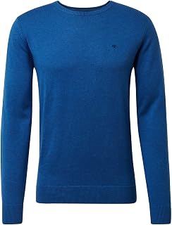 TOM TAILOR Men's Basic Knitted Jumper with Crew Neck