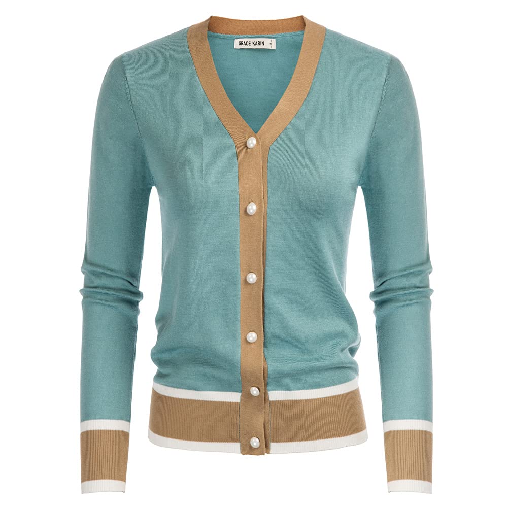 GRACE KARIN Cardigan Sweaters for Women Fall Lightweight Cropped Cardigan
