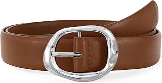 Women Leather Belt for Jeans Pants Ladies Casual Waist Belt Fashion Faux Leather Women Belt 1.18“ Width