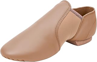Stelle Jazz Shoes for Girls Genuine Leather Slip-On Dance Shoes | Genuine leather, Breathable comfort, Stretch arch support, Split sole, Flexible fit, Soft and durable