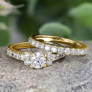 Set of 2 Women's Fashion Round Cubic Zirconia Rings