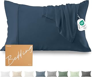 GOKOTTA Standard Pillow Cases Set of 2, 100% Rayon Derived from Bamboo, Pillowcases 2 Pack with Envelope Closure, Reversible Design, Oeko-TEX 100 Certified, Breathable & Silky for Hair and Skin