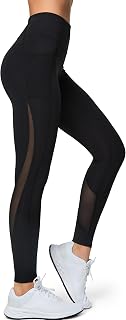 Yvette Women's High Waist Opaque Mesh Sports Leggings