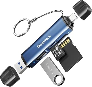 SD Card Reader, Dockteck USB A/C to Micro SD Memory Card Adapter USB 3.0