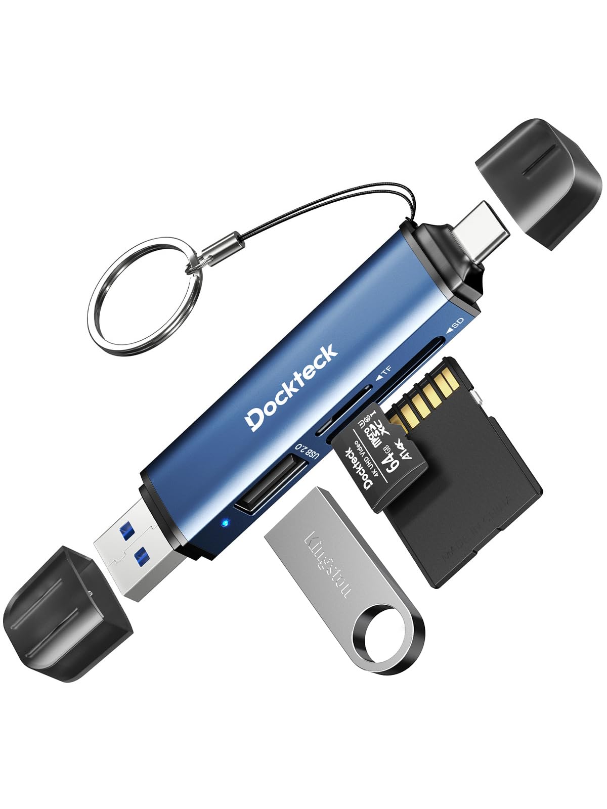 SD Card Reader, Dockteck USB A/C to Micro SD Memory Card Adapter USB 3.0