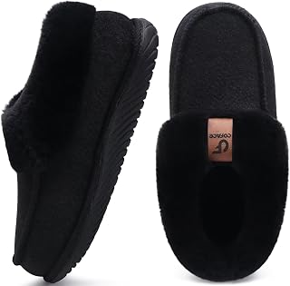 COFACE Women's Winter Warm Felt Plush Fur Closed Slippers