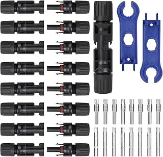 URAQT Solar Connector, 8 Pair Male/Female Solar Plug, IP67 Waterproof Photovoltaic Connector, Long Time Outdoor Use, Solar Plug Kit with 2 Wrenches for Solar Panel Systems Solar Panel Adaptor