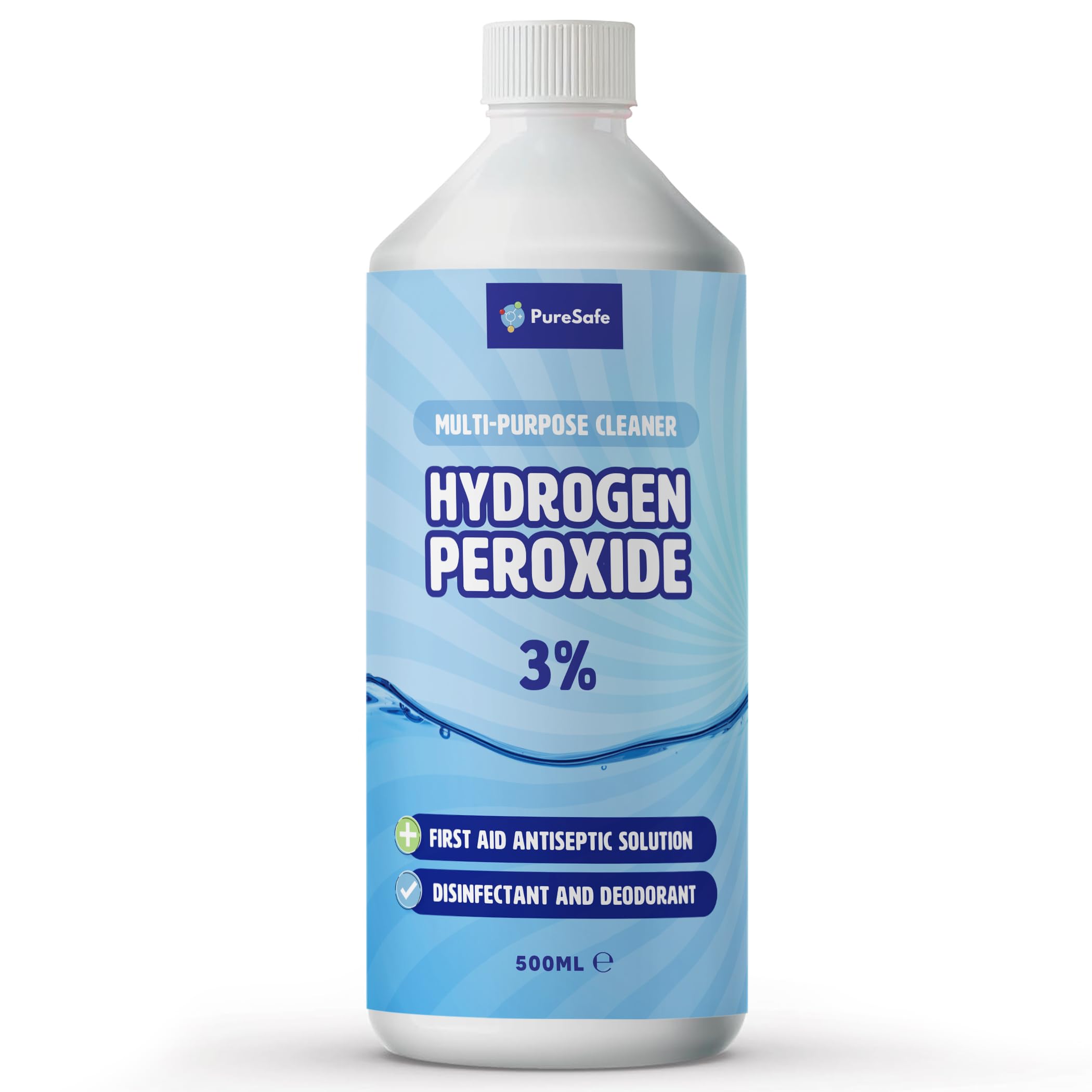 Pure Safe Hydrogen Peroxide 3% Solution 500ml – Multi-Purpose Household Cleaner,