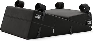 Liberator Black Label Wedge & Ramp Pillow Combo, Sex Position Furniture, Ergonomic Polyurethane Foam with Built-in Restraint System, Ideal for Comfort & Support, Black