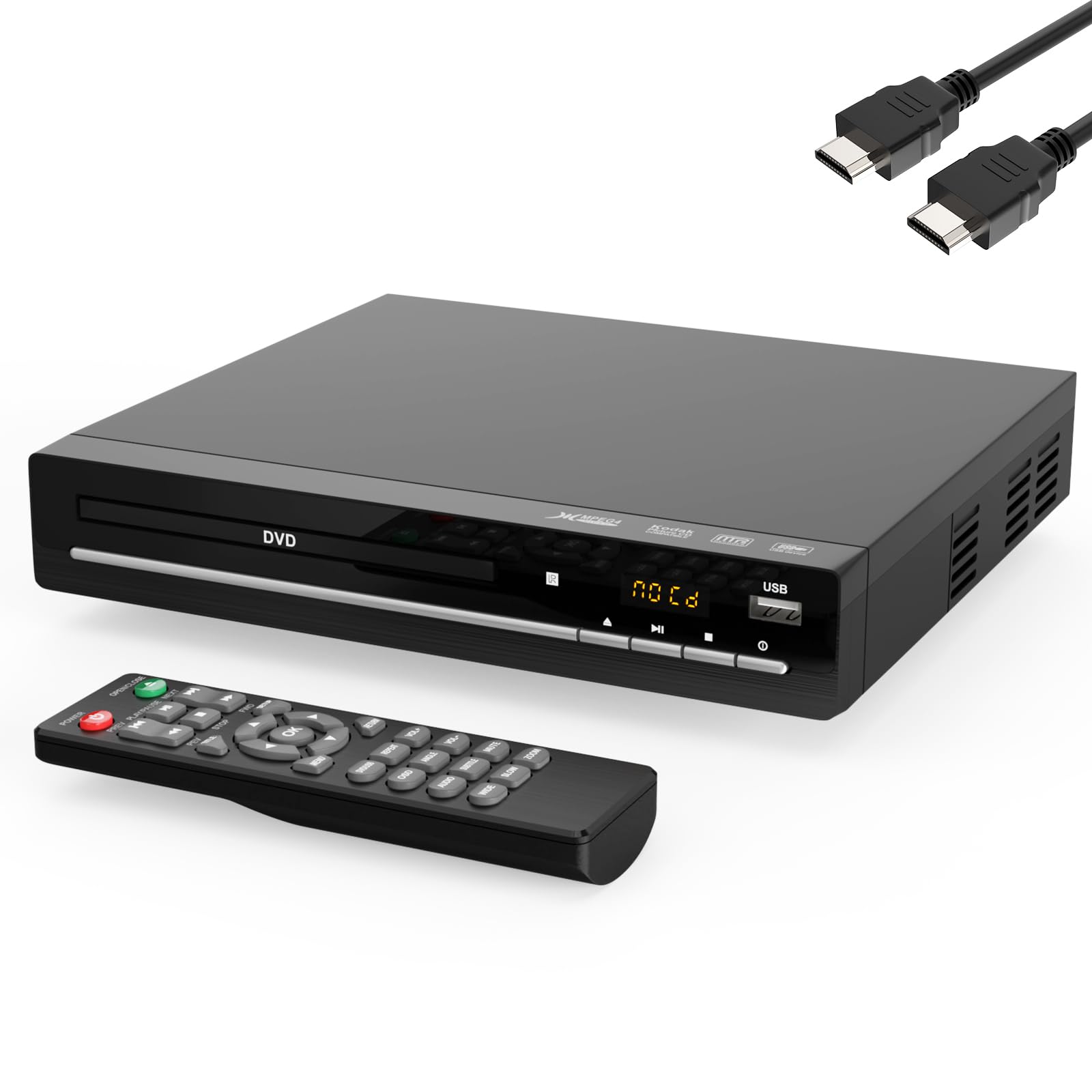 Wxjwyt Region Free DVD Player for TV, 1080p HDMI, CD/DVD/USB | 1080p HDMI Upscal