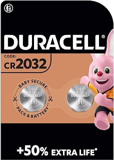 Duracell CR2032 Lithium Coin Batteries 3V (2 Pack) - Up to 70% Extra Life* - Baby Secure Technology – Recommended for use in Apple AirTag - Use in Key Fobs, Home Devices, Fitness, Medical Accessories