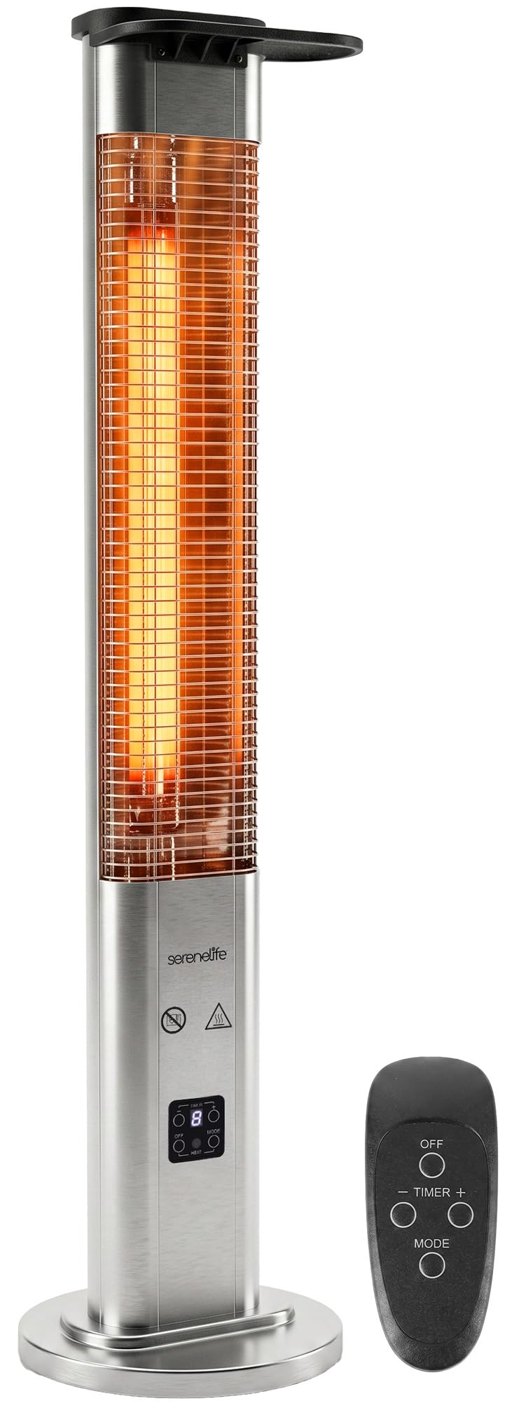 SereneLife Outdoor Electric Patio Heater - 900W Infrared Heater with Remote, Alu