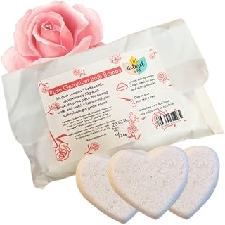 The Natural Spa | Aromatherapy Bath Bombs | Calming & Rejuvenating Soak | Rose Geranium Essential Oils, Epsom Salts & Clay | for Relaxation & Self-Care Rituals | Pack of 3