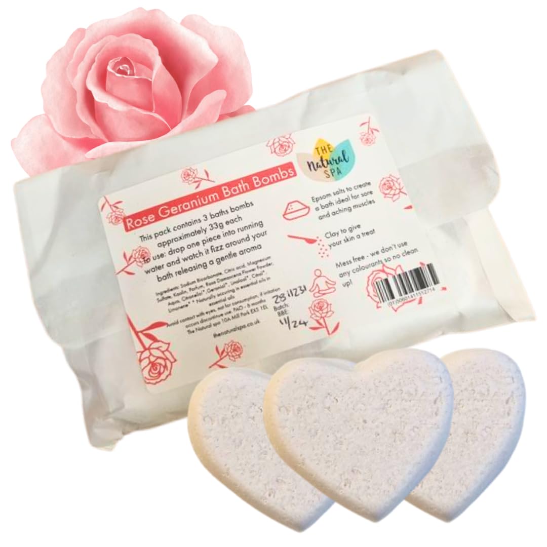 The Natural Spa | Aromatherapy Bath Bombs | Calming & Rejuvenating Soak | Rose G