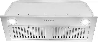 Zomagas Range Hood Insert 30 inch,Stainless Steel Kitchen Vent Hood 600CFM,Built-in Kitchen Stove Hood w/Front Button Controls and Front LED Lights,Baffle Filters,Ducted/ductless Convertible Duct