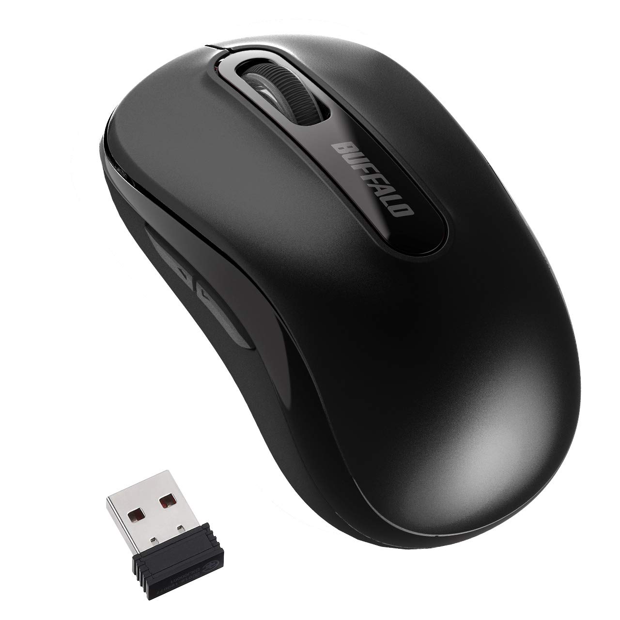 Buffalo BSMBW315BK Wireless 5-Button Mouse, Up to 584 Days, BlueLED, Black