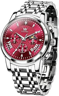 OLEVS Men Watches Luxury Waterproof Luminous Easy Read Chronograph Watches Full Gold/White Dail/Black Face Calendar Wrist Watches