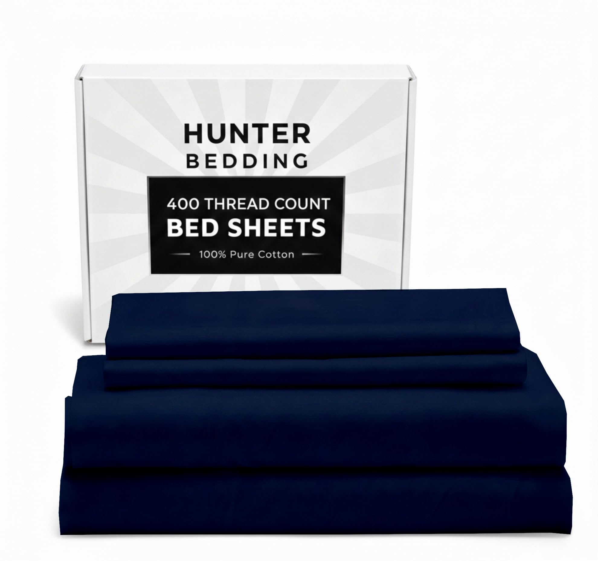 400 TC Pure Cotton Bed Sheets Set Double Size – Luxury Hotel Quality, Extra Soft