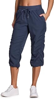 RBX Women's Active Capri Pants, Stretch Joggers Pants, Lightweight, Casual Sweatpants with Drawstring