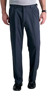 Haggar Men's Cool 18 Pro Classic Fit Pleat Front Hidden Expandable Waist Pant- Regular and Big & Tall Sizes