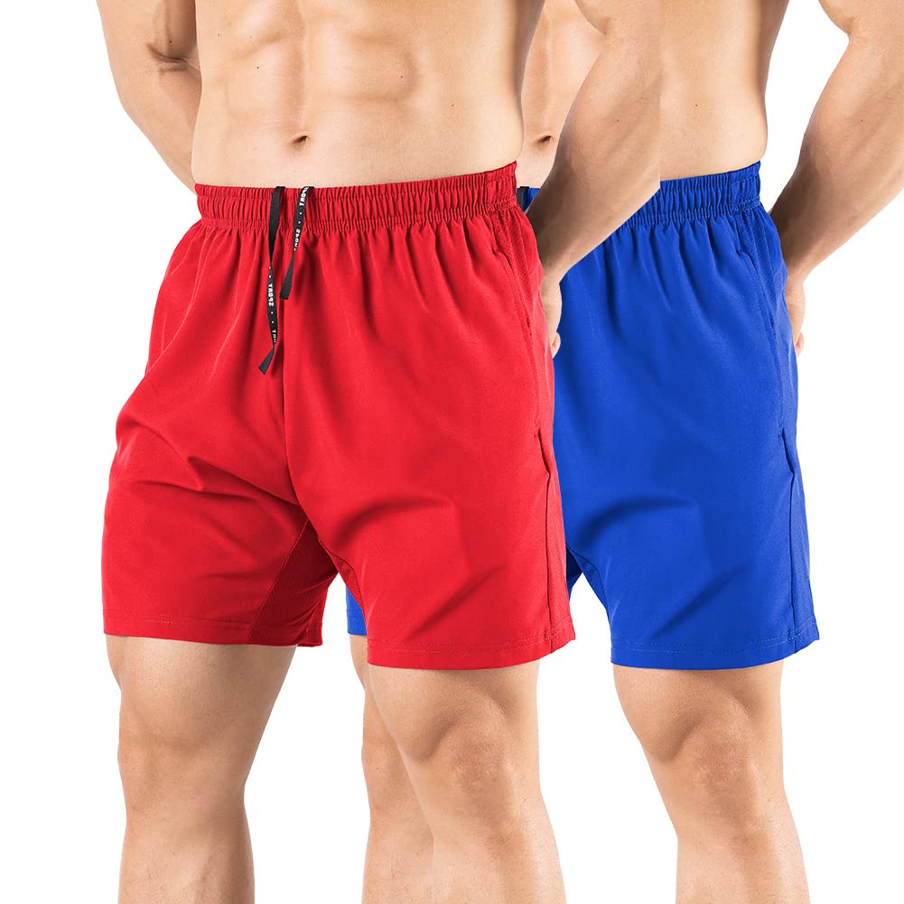 Gaglg Mens 5 Inch Running Shorts Pack of 2 Quick Dry Athletic Workout Gym Shorts
