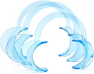 Qancekoo Dental Cheek Retractor, C-Shaped Mouth Opener, 3PCS-S/M/L, Blue | C-Shaped Cheek Retractors, for Dentist, Teeth Whitening, Party