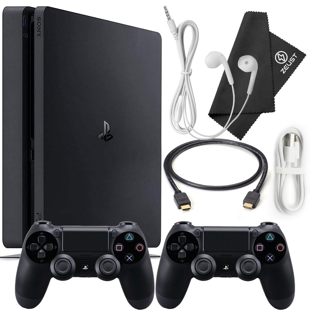 PlayStation 4 Slim 1TB Console Bundle - Includes the PS4 Console Slim 1TB, 2 Dua