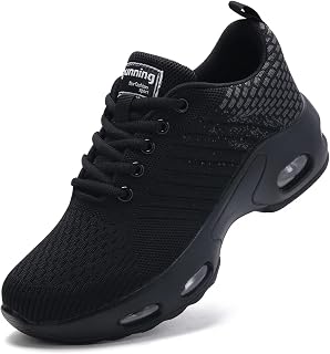 Women's Air Cushion Memory Foam Sneakers, All Black, 41 EU