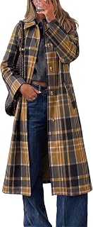 Cicy Bell Trench da donna in tartan con risvolto autunnale monopetto giacca