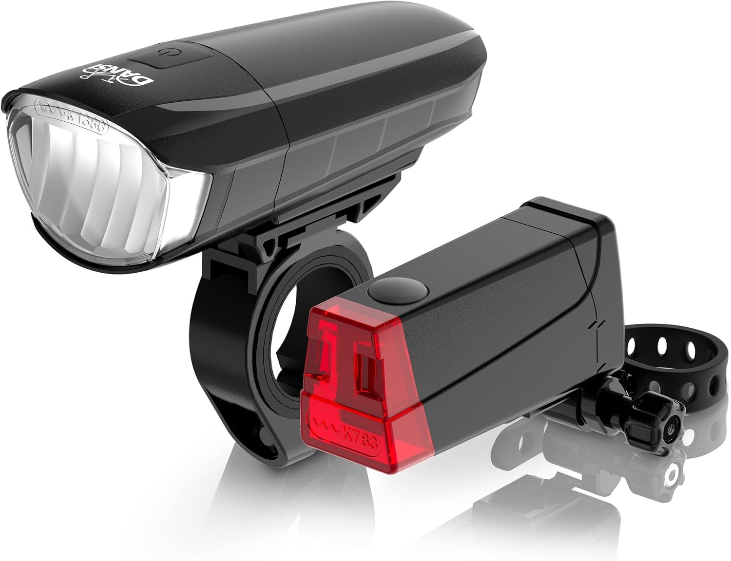 DANSI Fahrradleuchten-Set StVZO I LED-Fahrradlicht I Rad-Licht hell vorne