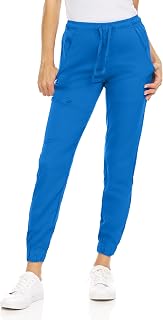MediChic Jogger Scrub Pants for Women, Soft 4-Way Stretch Women's Medical Scrub Pants, 5-Pockets with Elastic Waistband