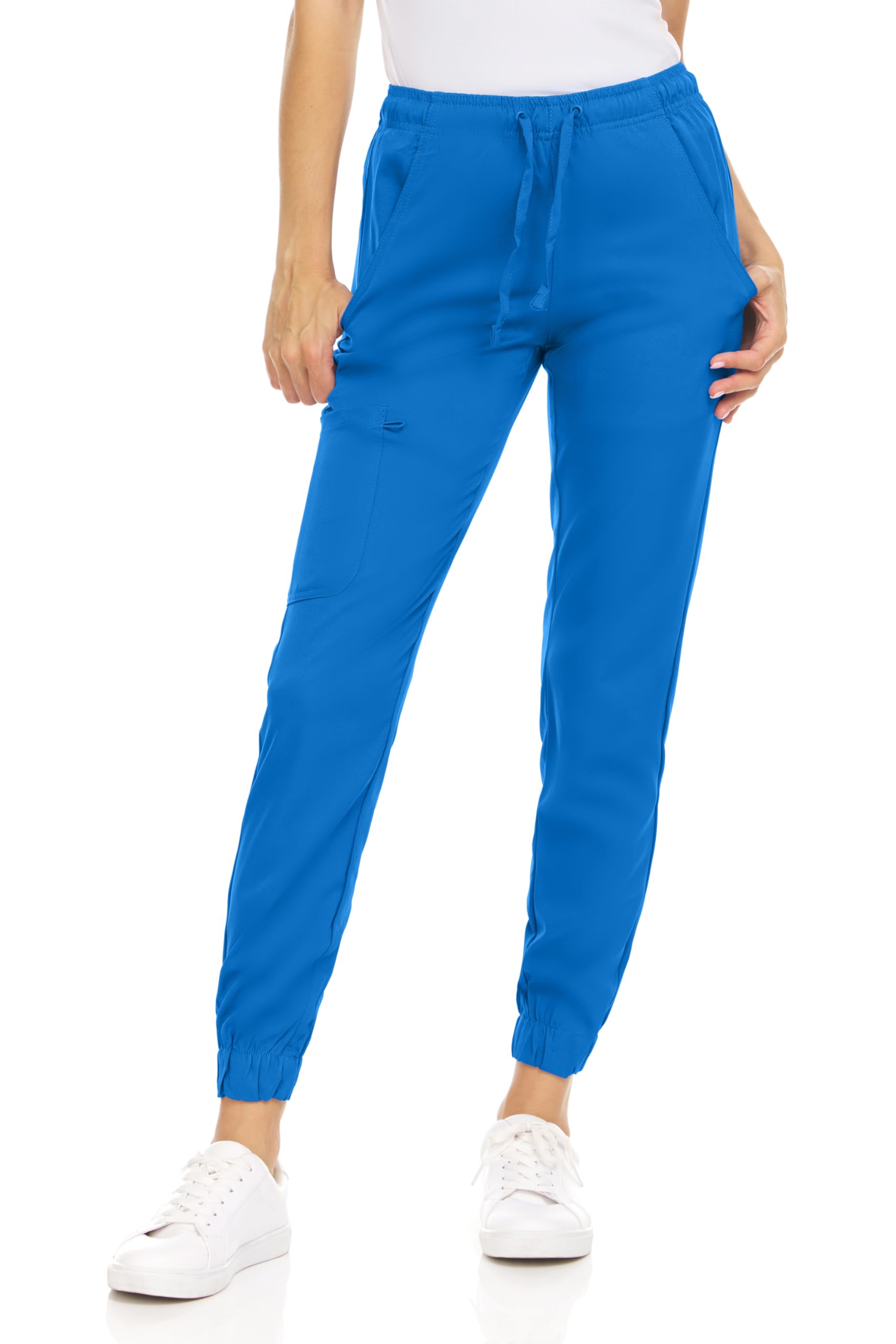 MediChic Jogger Scrub Pants for Women, Soft 4-Way Stretch Women's Medical Scrub 