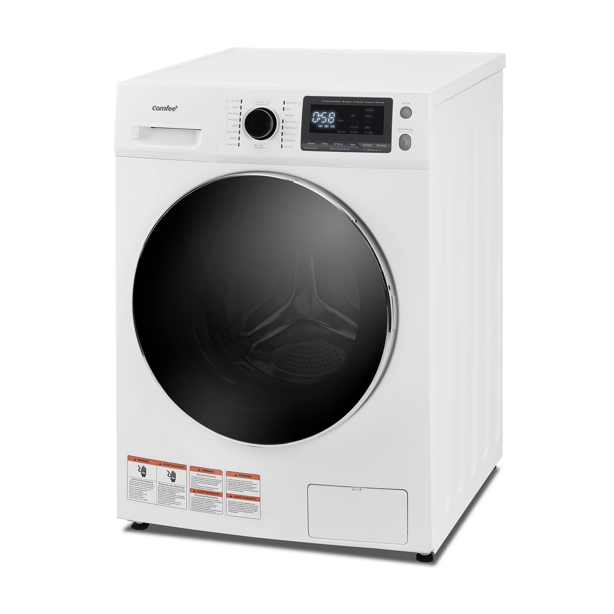 COMFEE’ 24" Washer and Dryer Combo 2.7 cu.ft 26lbs Washing Machine Steam Care, O