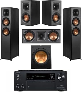 Klipsch Reference Dolby Atmos Home Theater + Onkyo TX-NR7100 9.2-Channel | Bundle with R-625FA Floorstanding Speakers, R-52C Center, R-41M Surrounds, R-12SW 12" Subwoofer & Onkyo TX-NR7100 9.2-Channel