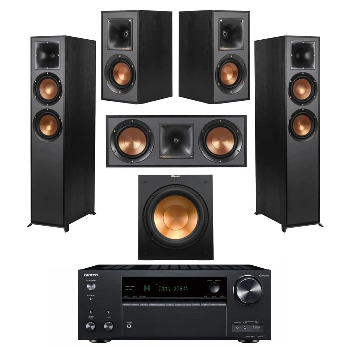 Klipsch Reference Dolby Atmos Home Theater + Onkyo TX-NR7100 9.2-Channel | Bundl