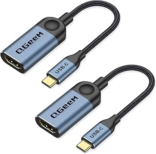 QGeeM USB C to HDMI Adapter 4K Cable, USB Type-C to HDMI Adapter [Thunderbolt 3/4] HDMI for Laptop MacBook Pro/Air, iPhone 15 16 17 Pro max, Dell XPS, Pixelbook, iMac,Thinkpad,Surface,IPad Pro.
