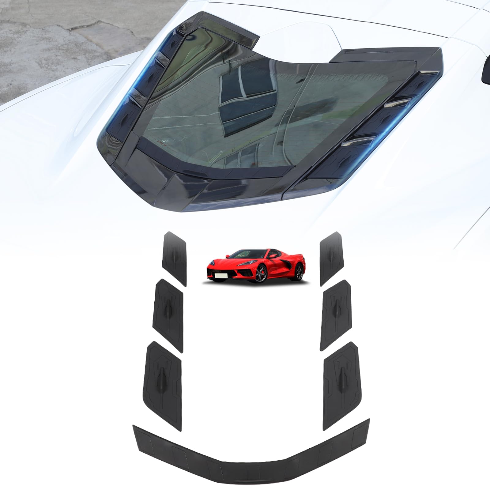 Dry Rear Engine Bay Vent Blocks Covers for Corvette C8 Stingray Z51 Coupe 2020-2